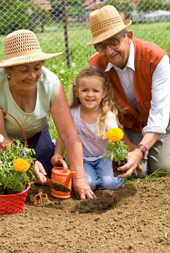 Two grandparents and a child representing a duo grandparent DNA test